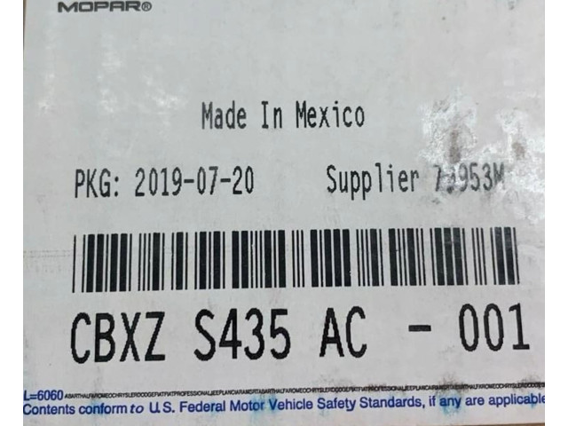 Подушка безопасности пассажира CBXZS435AC Jeep Wrangler