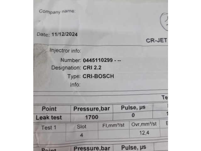 Форсунка 0445110299 Alfa Romeo Giulietta