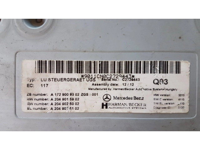 Блок управления A1729009302, A2049015902   Mercedes-Benz GLK (X204)