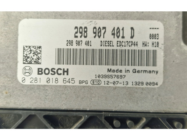 Řídící jednotka 298907401D, 0281018645 Porsche Panamera (970) 2012