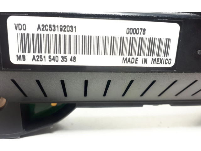 Přístrojová deska Mercedes-Benz R W251 2009 A2515403548, A2C53192031