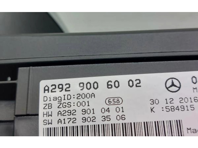 Панель приборов A2929006002, 0263739110 Mercedes-Benz GLE AMG (W166 - C292)