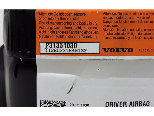 Подушка безопасности водителя 31351030, P31351030 Volvo S60