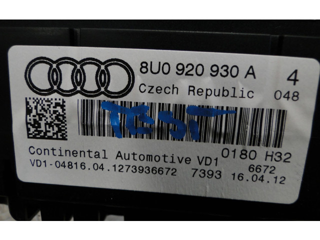Панель приборов 8U0920930A, 8U0920930A Audi Q3 8U