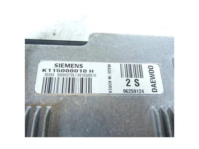 Блок управления двигателем Блок управления 96259124, 96259124   Chevrolet Matiz