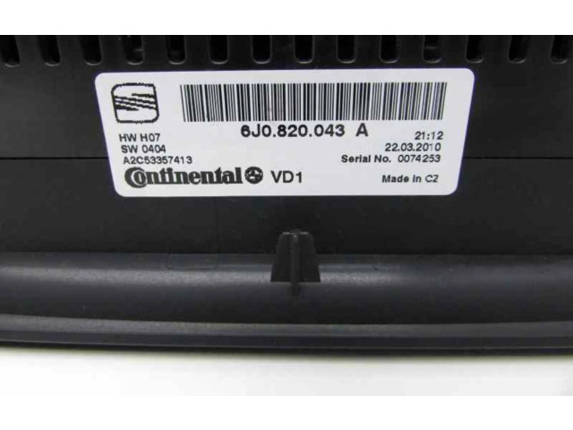 Блок управления климат-контролем 6J0820043A Seat Ibiza IV (6J,6P)