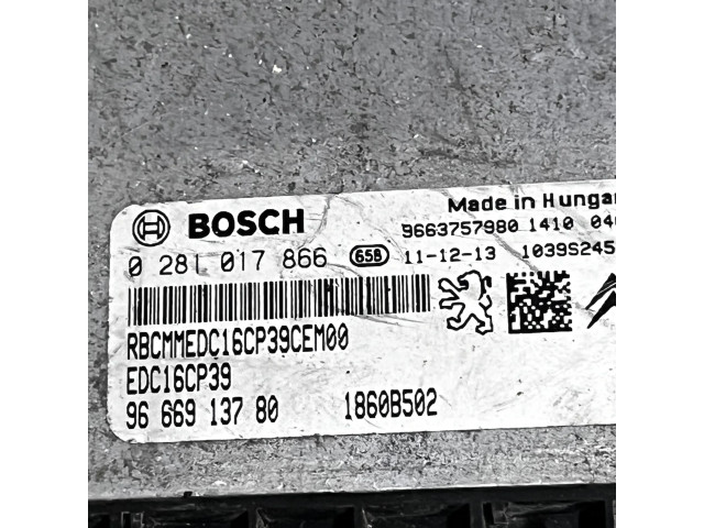 Блок управления двигателя 9663757980, 1860B502   Citroen C-Crosser
