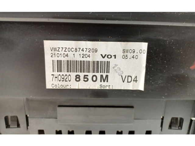 Geschwindigkeitsmesser Cockpit 7H0920850M, 88311346 Volkswagen Transporter - Caravelle T5