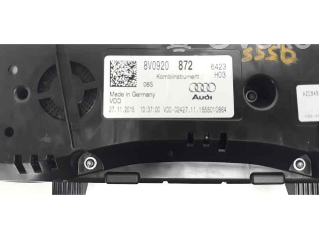 Панель приборов 8V0920872, A2C94972900 Audi A3 S3 8V