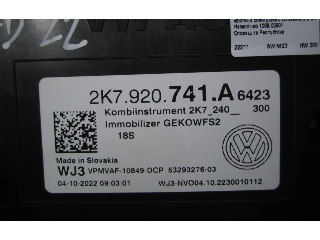 Přístrojová deska Volkswagen Caddy 2022 2K7920741A, 2K7240