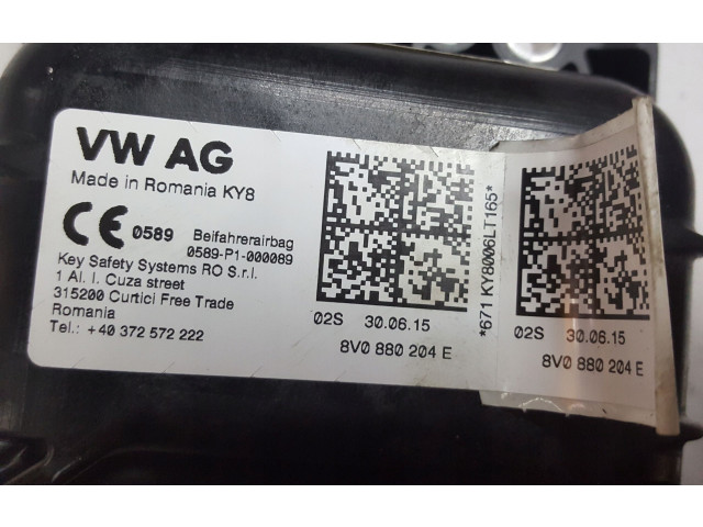 Подушка безопасности пассажира 8V0880204E, 8V0880204E Audi A3 S3 8V