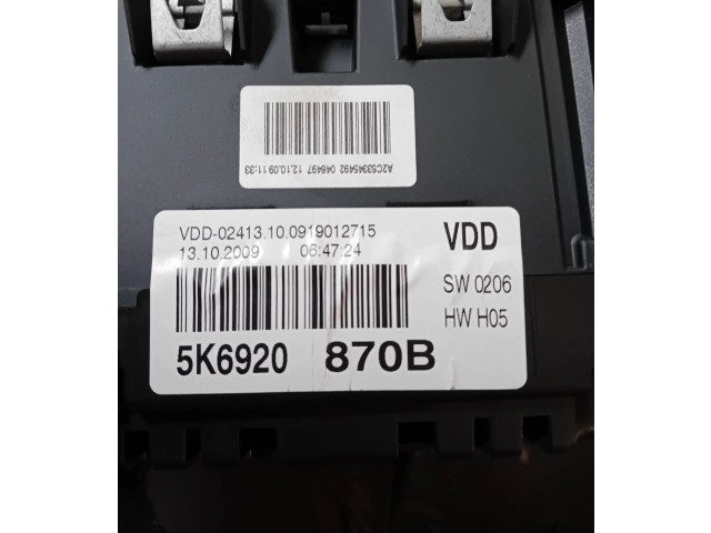 Панель приборов 5K6920870B, 0919012715 Volkswagen Golf VI