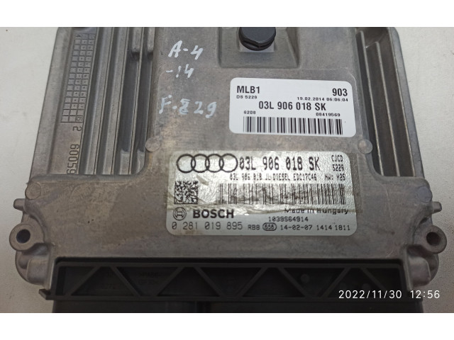 Řídící jednotka 03L906018SK, 03L906018JL Audi A4 S4 B8 8K 2014