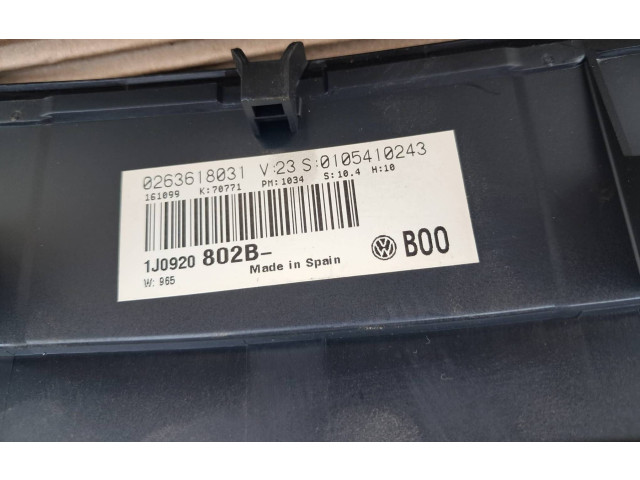 Панель приборов 0263618031, 1J0920802B   Volkswagen Bora       