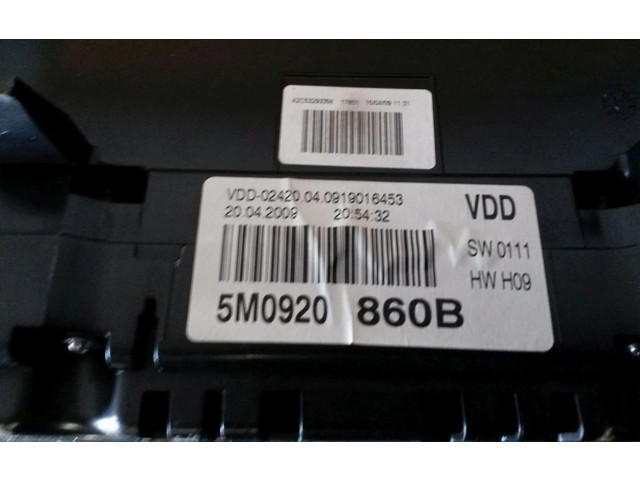 Панель приборов    Volkswagen Golf Plus       