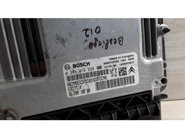 Řídící jednotka 0281018228, 9666729580   Citroen Berlingo 2012