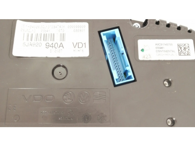Панель приборов A2C32534300, 5JA920940A Skoda Rapid (NH)