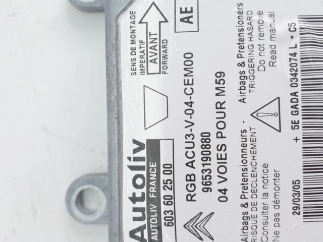 Блок подушек безопасности 603602500, CENTRALITAAIRBAG Citroen Berlingo