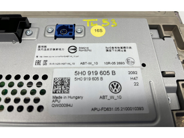 Дисплей 5H0919605B, 5H0919605B Volkswagen Golf VIII