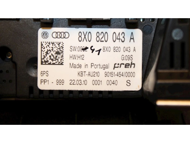 Блок управления климат-контролем 8X0820043A, 8X0820043A Audi A1