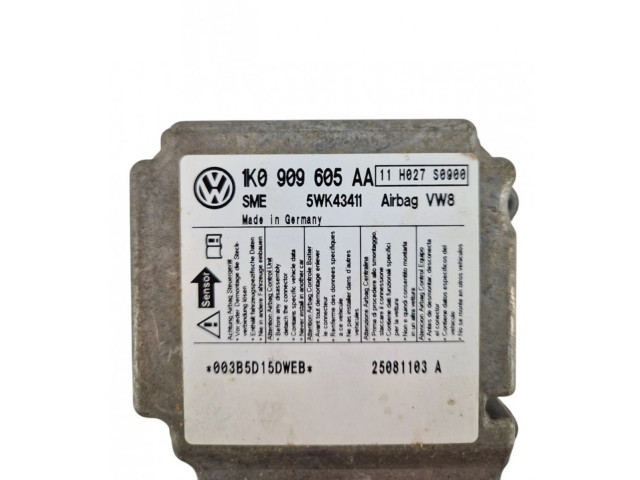 Блок подушек безопасности 1K0909605AA, 5WK43411 Skoda Octavia Mk2 (1Z)