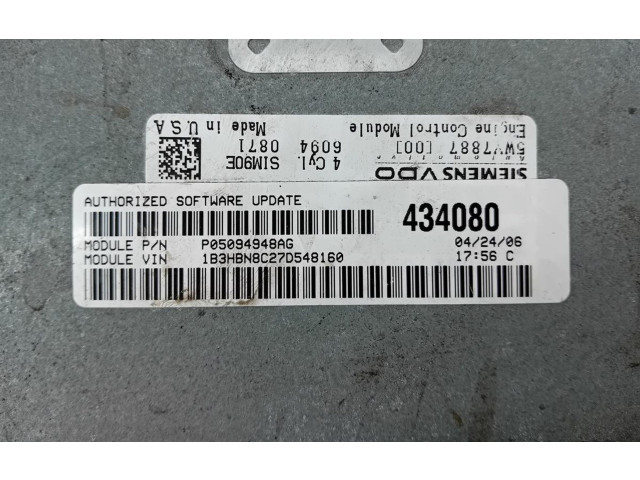 Řídící jednotka P0509498AG   Dodge Caliber 2006