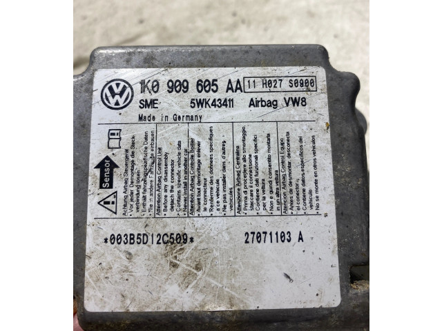 Блок подушек безопасности 1K0909605AA, 5WK43411 Skoda Octavia Mk2 (1Z)