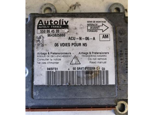 Блок управления надувных подушек 9643825880, 9643825880 Peugeot 306