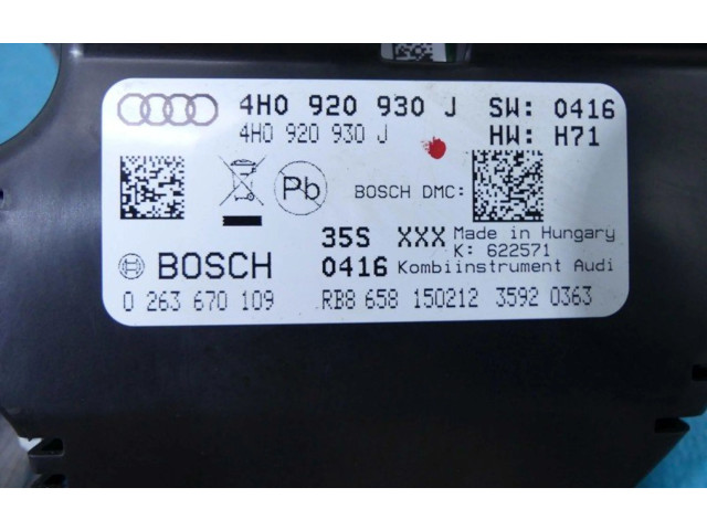 Přístrojová deska Audi A8 S8 D4 4H 2012 0263670109, IMPRK900083