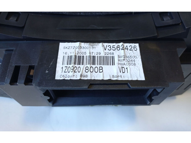 Панель приборов 1Z0920800B, 326785   Skoda Octavia Mk2 (1Z)       