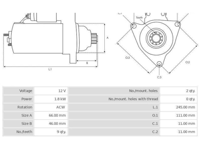 Стартер CS988, 3EFFE Audi A2