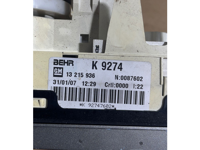 Блок управления климат-контролем K9274, 92747602   Opel Meriva A