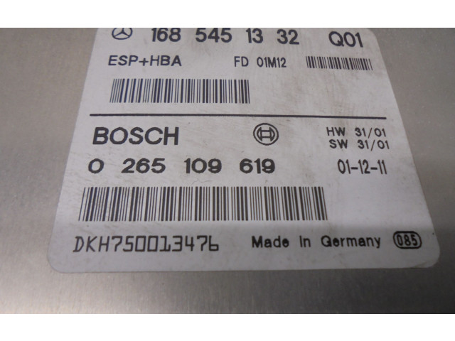 Блок управления АБС 1685451332, 0265109619 Mercedes-Benz A W168