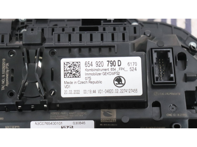 Панель приборов 654920790D, 2274127456 Skoda Scala
