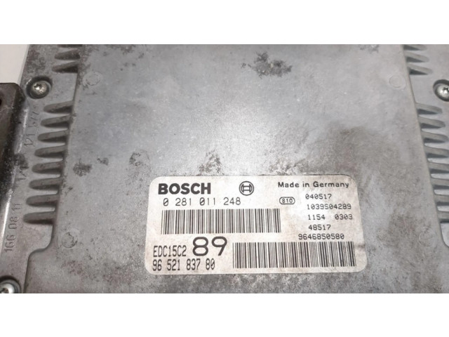 Řídící jednotka 0281011248, 9652183780   Peugeot 307 2004
