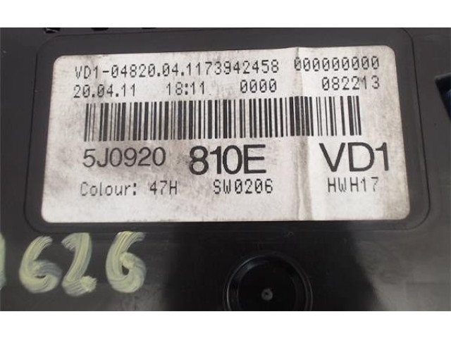 Панель приборов 5J0920810E Skoda Fabia Mk2 (5J)