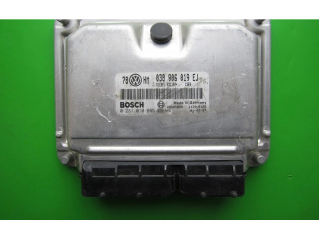 Блок управления двигателем Блок управления 038906019EJ, 0281010665   Skoda Superb B5 (3U)