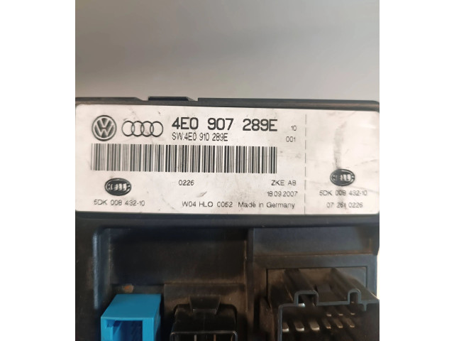 Блок комфорта 4E0907289E, 5DK00843210 Audi A8 S8 D3 4E