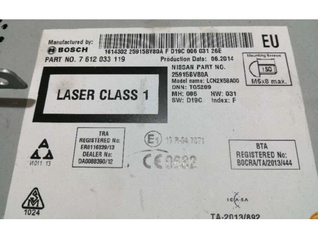   Pojistková skříňka 7612033119, 25915BV80A   Nssan Juke I F15 2014