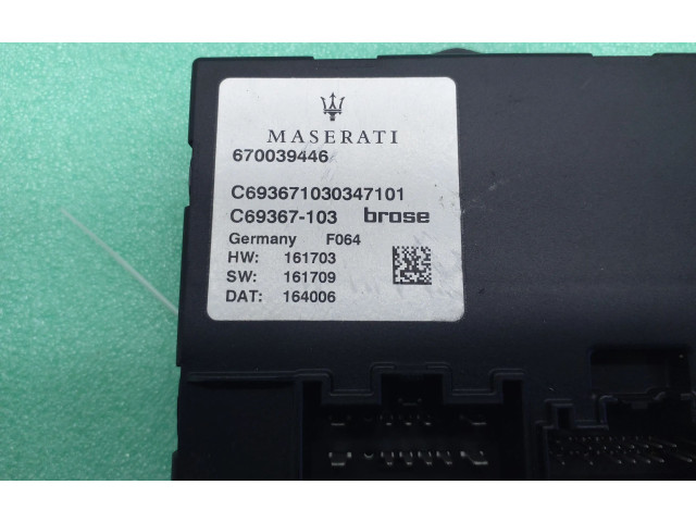 Řídící jednotka 670039446, C69367103 Maserati Levante 2017