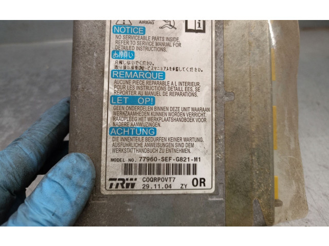 Блок подушек безопасности 77960SEFG821M1, C0QRP0VT7 Honda Accord