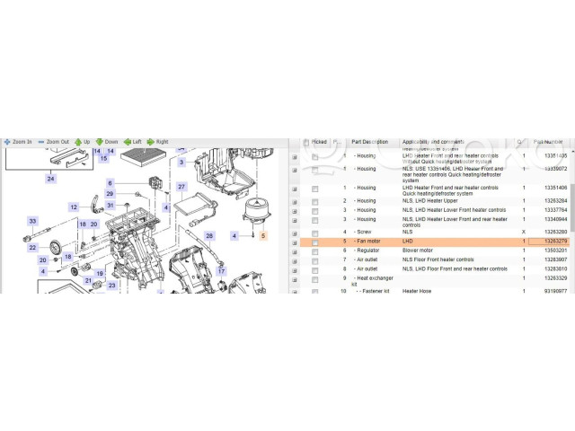Вентилятор печки    13263279   Saab 9-5