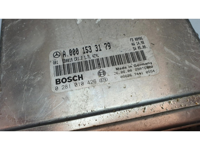 Блок управления двигателя A0001533179, 0281010426 Mercedes-Benz A W168