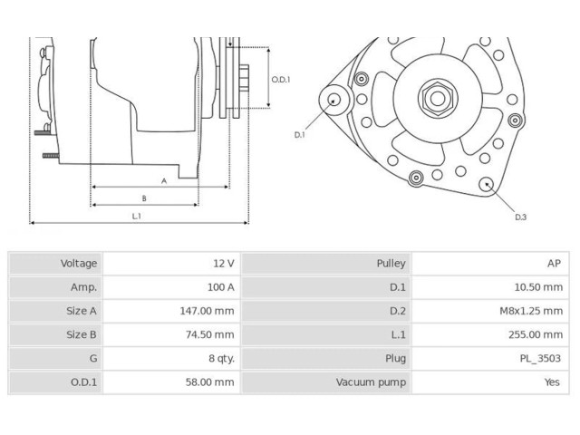 Генератор 1002104561, 38522268F Jeep Grand Cherokee
