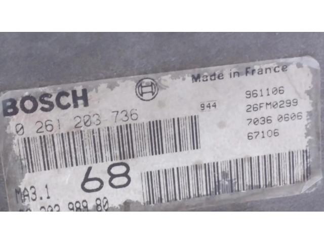 Řídící jednotka 9620398980, 0261203736 Citroen Saxo 1996