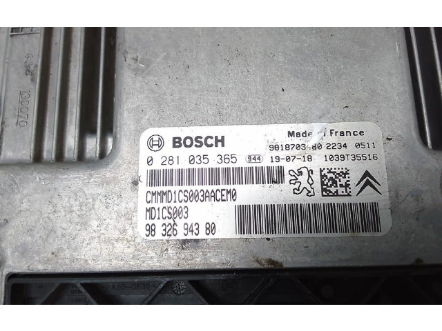 Řídící jednotka 9818703480 Citroen Berlingo 2018