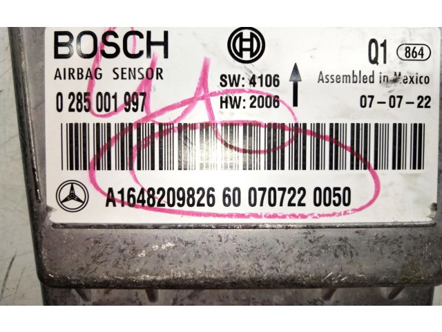 Блок подушек безопасности A1648209826, 0285001997 Mercedes-Benz R AMG W251