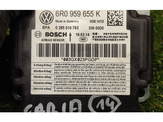 Блок подушек безопасности 6R0959655K, 0285010793   Skoda Fabia Mk2 (5J)