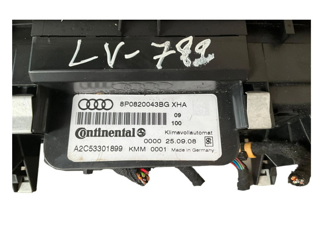 Блок управления климат-контролем 8P0820043BG, A2C53301899   Audi A3 S3 A3 Sportback 8P