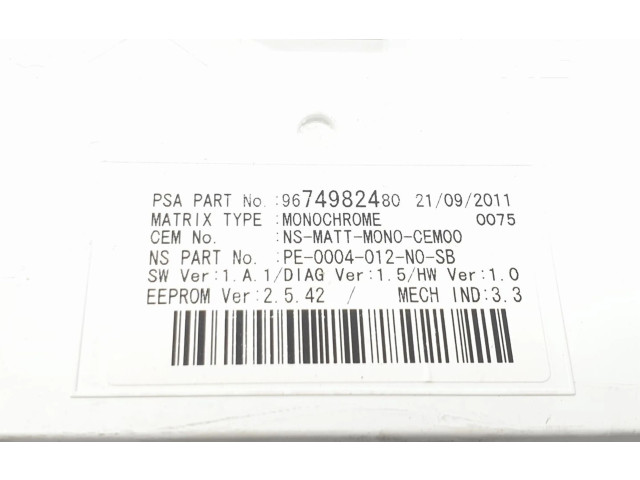 Панель приборов 9674982480, 9666626080   Peugeot 5008       